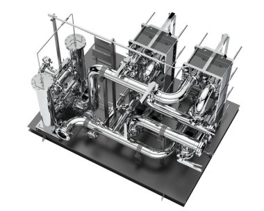 Assembly Construction isolated on background. 3d rendering - illustration