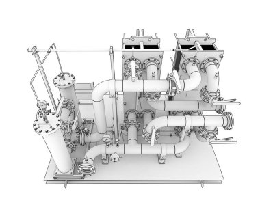 Assembly Construction isolated on background. 3d rendering - illustration