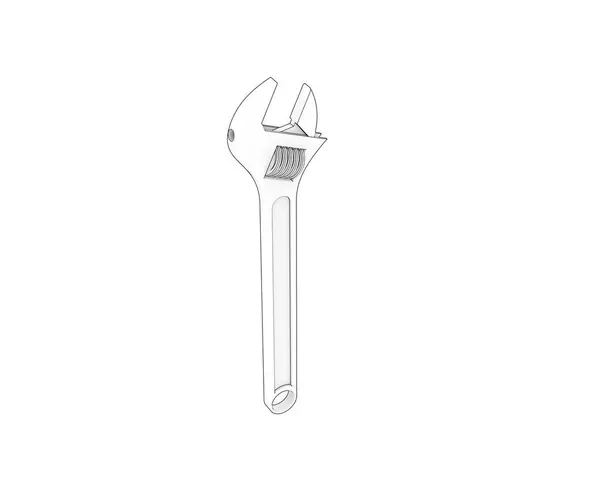 Einstellbarer Schlüssel Isoliert Auf Weißem Hintergrund Darstellung Illustration — Stockfoto