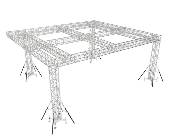 Aluminum Structure Frame Isolated White Background Rendering Illustration — Stock Photo, Image