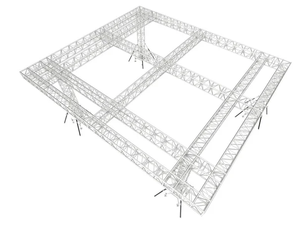 Aluminum Structure Frame Isolated White Background Rendering Illustration — Stock Photo, Image