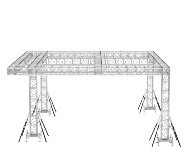 Aluminium Struktur Ram Isolerad Vit Bakgrund Återgivning Illustration — Stockfoto