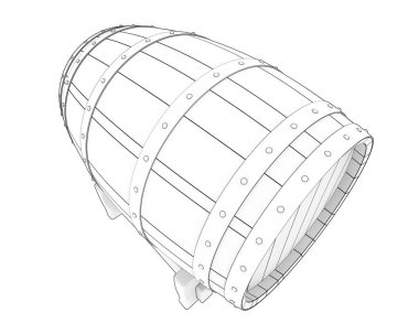 Fıçı beyaz arka planda izole edilmiş. 3d görüntüleme - illüstrasyon