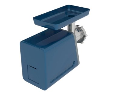 Kıyma makinesi beyaz arka planda izole edilmiş. 3d görüntüleme - illüstrasyon