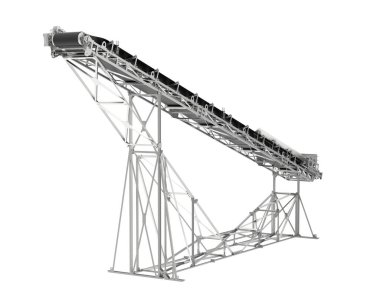 Şerit taşıyıcı inşaat. 3D tasvir. fabrika makineleri