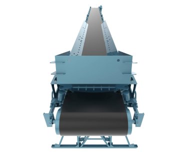 Şerit taşıyıcı inşaat. 3D tasvir. fabrika makineleri