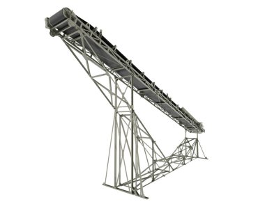 Şerit taşıyıcı inşaat. 3D tasvir. fabrika makineleri