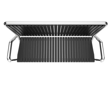 Beyaz arka planda izole edilmiş bir bank. 3d görüntüleme - illüstrasyon