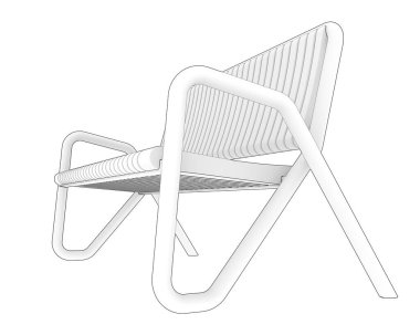 Beyaz arka planda izole edilmiş bir bank. 3d görüntüleme - illüstrasyon