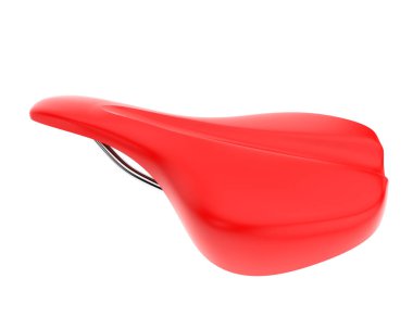 Arka planda motosiklet eyeri izole edilmiş. 3d görüntüleme - illüstrasyon