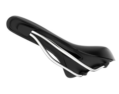 Arka planda motosiklet eyeri izole edilmiş. 3d görüntüleme - illüstrasyon