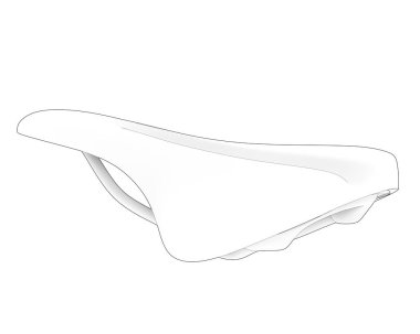 Arka planda motosiklet eyeri izole edilmiş. 3d görüntüleme - illüstrasyon