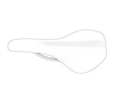 Arka planda motosiklet eyeri izole edilmiş. 3d görüntüleme - illüstrasyon