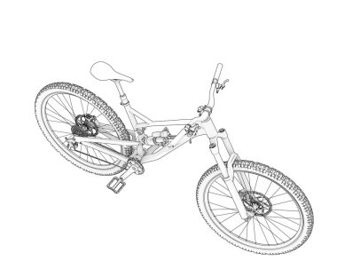 Full Suspension Mountain Bike isolated on white background