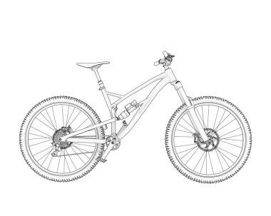 Full Suspension Mountain Bike isolated on white background