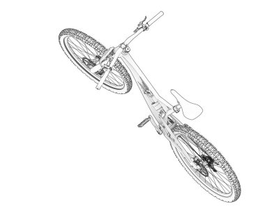 Full Suspension Mountain Bike isolated on white background