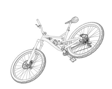 Full Suspension Mountain Bike isolated on white background