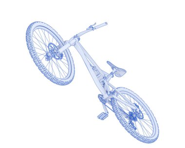 Full Suspension Mountain Bike isolated on white background