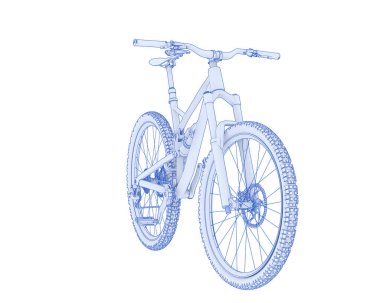 Full Suspension Mountain Bike isolated on white background