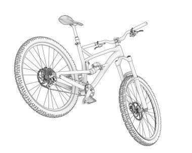 Full Suspension Mountain Bike isolated on white background