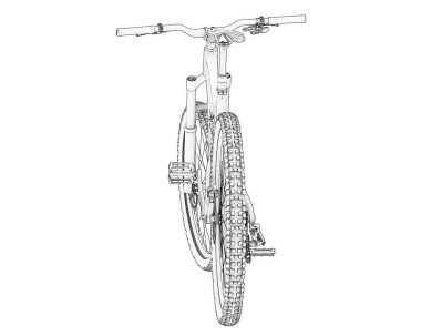 Full Suspension Mountain Bike isolated on white background