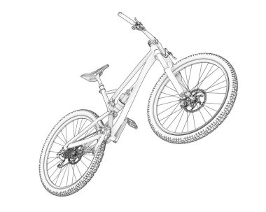 Full Suspension Mountain Bike isolated on white background