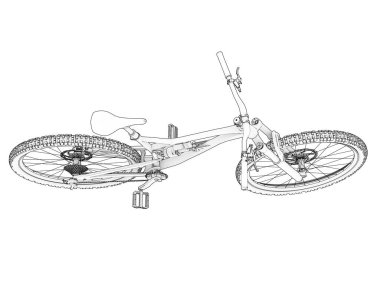 Full Suspension Mountain Bike isolated on white background