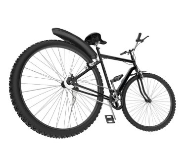 Simple bicycle isolated on white background