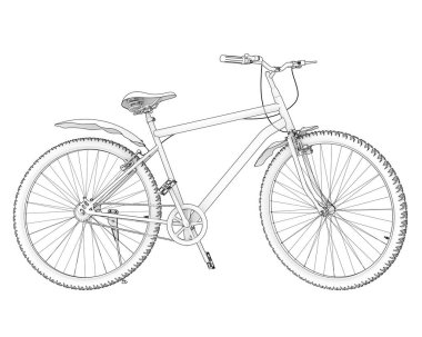 Simple bicycle isolated on white background