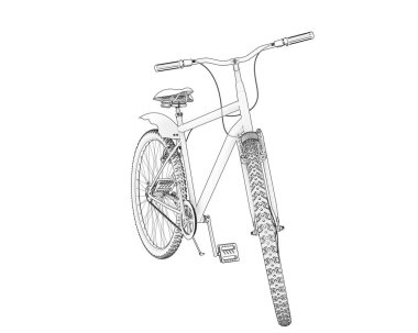 Simple bicycle isolated on white background