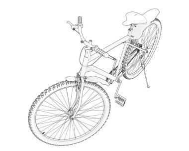 Simple bicycle isolated on white background