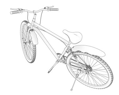 Simple bicycle isolated on white background