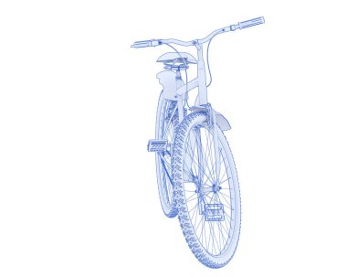 Simple bicycle isolated on white background