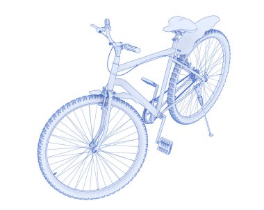 Simple bicycle isolated on white background