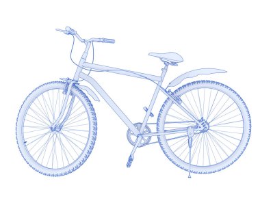 Simple bicycle isolated on white background