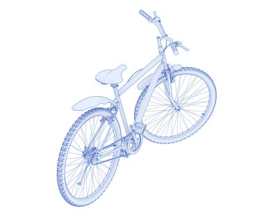 Simple bicycle isolated on white background