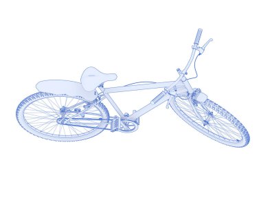 Simple bicycle isolated on white background
