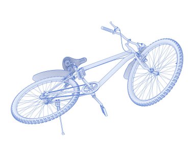Simple bicycle isolated on white background