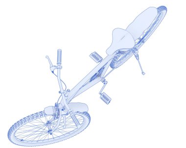 Simple bicycle isolated on white background