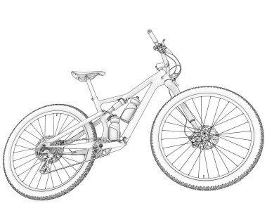 Black and white illustration of bicycle