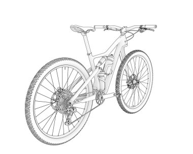 Black and white illustration of bicycle