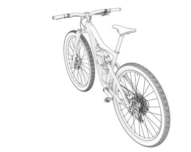 Black and white illustration of bicycle