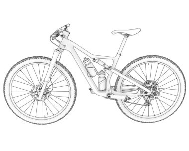 Black and white illustration of bicycle