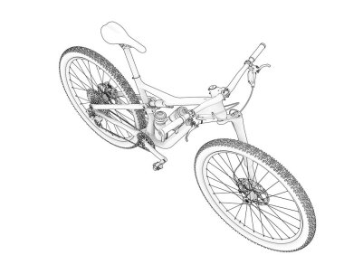 Black and white illustration of bicycle