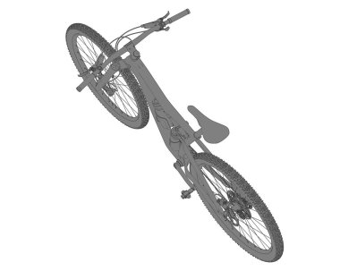 Black and white illustration of bicycle