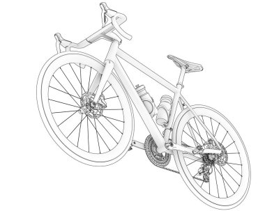 Black and white illustration of bicycle