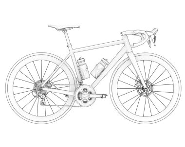 Black and white illustration of bicycle