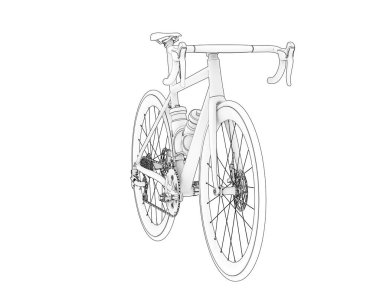 Black and white illustration of bicycle