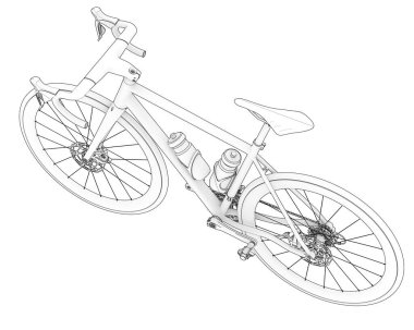 Black and white illustration of bicycle