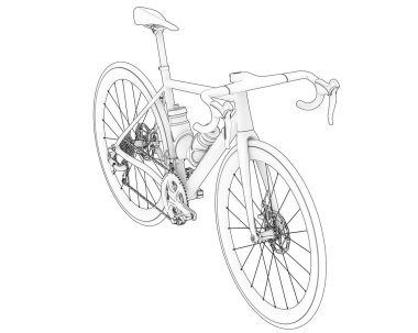 Black and white illustration of bicycle